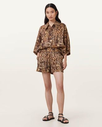 AllSaints Charli Leopard Print Shorts
