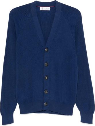 Brunello Cucinelli English Rib Knit Cardigan