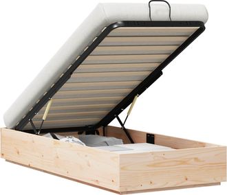 vidaXL Estructura De Cama Ottoman Con Almacenamiento Natural Vidaxl