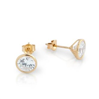 Jessica Elliot Womens Vermeil soli Studs Cubic Zirconia In Gold