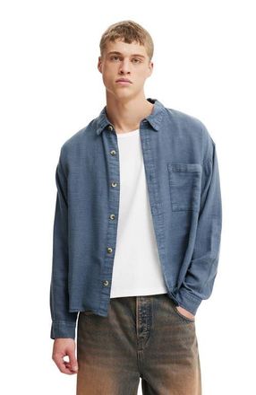 Cotton On Mens Washed Long Sleeve Shirt in Washed Navy at Nordstrom, Size Xx-Large