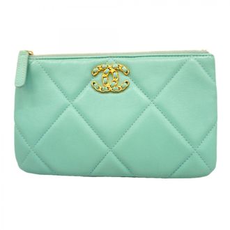 Chanel Blue Leather Long Wallet (Bi-Fold) (Pre-Owned)