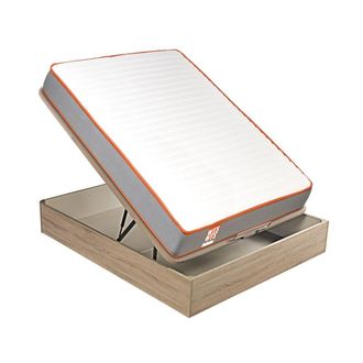 What The Sleep Colch&oacute;n y Canap&eacute;, Muelles ensacados, madera, 150x190