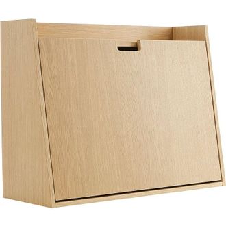 Miliboo Scrivania da parete vintage rovere con vano portaoggetti L78 cm GABIN
