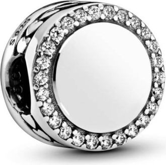 Pandora Engravable Sparkling Button Charm