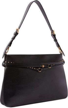 Pinko Calfskin Leather Shoulder Bag - Black