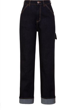 Hell Bunny Carpenter Denim Jeans Navy