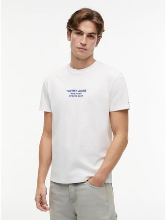 Tommy Hilfiger Mens Tommy Jeans Sports Club Logo T-Shirt - Ecru - XL