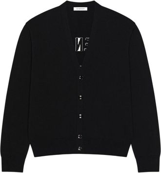 Givenchy Truien & Vesten, Heren, Zwart, L, Katoen, Couture Seam Cardigan