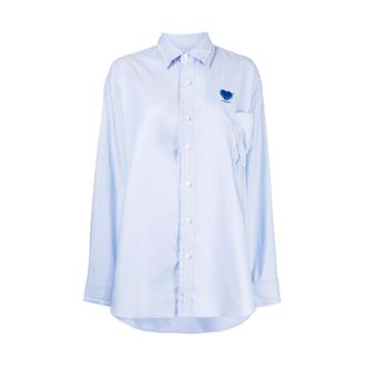 Ader Error Camisa de cuello cl&aacute;sico - Blouses & Shirts - Mujer - Azul - M