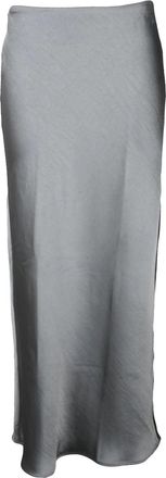 Sams&oslash;e & Sams&oslash;e Grey Fluid Elastic Waist Satin Maxi Skirt