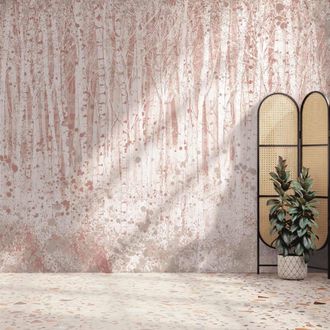 Superfresco Easy Painterly Woods Pink Print To Order 3m x 2.8m Mural