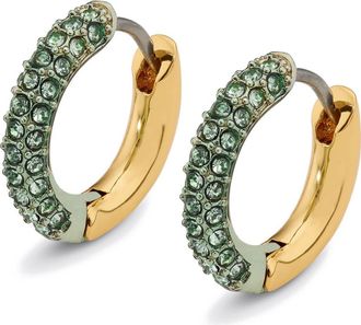 Kurt Geiger Crystal Pav&eacute; Huggie Hoop Earrings in Green at Nordstrom Rack