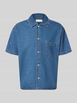 Jack & Jones Modern Fit Jeanshemd mit Brusttasche Modell AUSTIN in Jeansblau, Gr&ouml;&szlig;e XXL