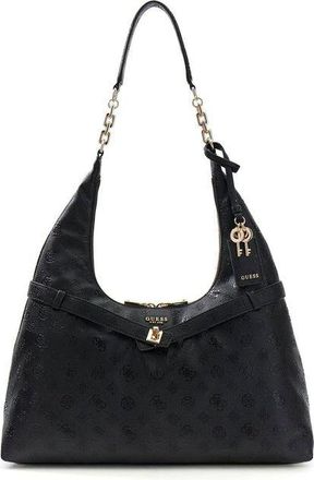 Guess Womens Hobo Black Logo Polyurethane