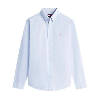 Tommy Hilfiger Oxford Overhemd met Geborduurd Logo - Heren - Casual Overhemden - Blauw - XL - Katoen - Overhemden