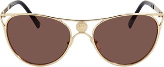 Versace Dark Brown Butterfly Ladies Sunglasses VE2237 125273 57