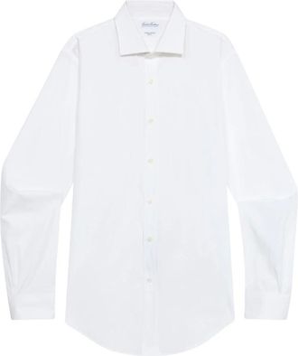 Brooks Brothers Overhemden, Heren, Wit, 3Xl, Katoen, Slim Fit Poplin Overhemd met London Kraag
