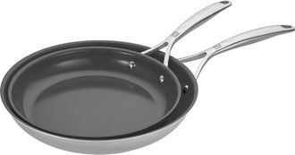 Zwilling Energy Plus 2-pc Stainless Steel Ceramic Nonstick 10-in & 12-in Fry Pan Set