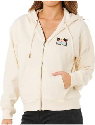 Rip Curl Aloha Zip Thru Sweat- & Trainingsjacke f&uuml;r Damen | wei&szlig;/beige
