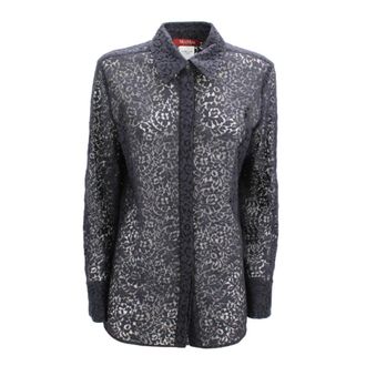 Max Mara Dames, Blouses & Shirts, Blauw, Maat: S Katoen