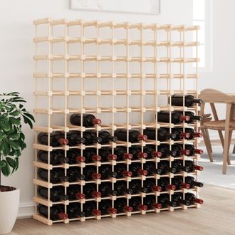 Berkfield Home Wine Rack for 120 Bottles 112.5x23x123.5 cm Solid Wood Pine in Brown