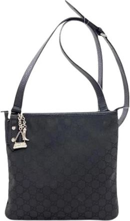 Gucci Pre-owned Nylon Schoudertas - Dames - Vintage Schoudertas - Zwart - ONE Size - Nylon - Vintage