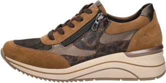 Remonte Veterschoenen Laag - Dames - Sneakers - Bruin - 37 EU - Leer - Schoenen