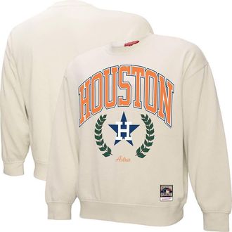 Mitchell & Ness Womens Mitchell & Ness Cream Houston Astros Cooperstown Collection Laurel Crew Pullover Sweatshirt at Nordstrom, Size Xx-Large