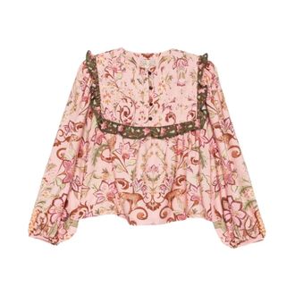 Barbour Blouses, female, Multicolor, M, Farm Rio Cami Long-Sleeved Blouse