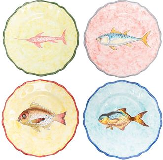 Les-Ottomans Multicolour Fish Collection Ceramic Dinner Plate Set - Unisex - Ceramic