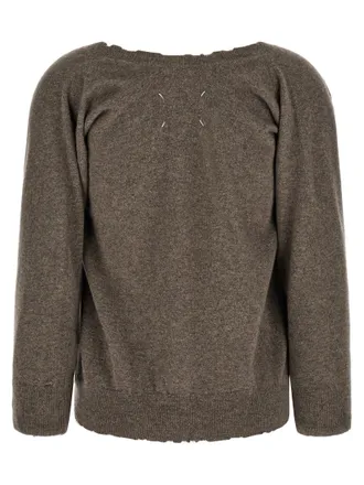Maison Margiela Womens Brown Virgin Wool Cardigan Clothing