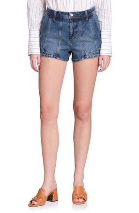 Avec Les Filles Layered Hem Denim Shorts in Dark Blue Wash at Nordstrom Rack, Size 26