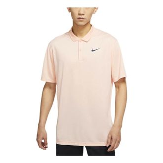 Nike Dri-FIT Victory Solid Color Logo Printing Quick Dry Breathable Short Sleeve Polo Shirt Orange Pink DH0823-800