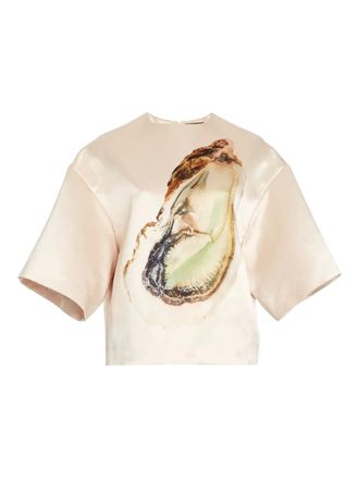 A.W.A.K.E. oyster-print blouses - Neutrals