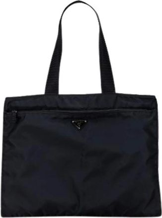 Prada Pre-owned Tote Bags, female, Black, Size: ONE SIZE Pre-owned Nylon Tote