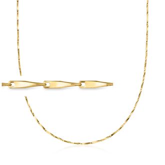 RS Pure by Ross-Simons Italian 18kt Gold Vermeil Twisted-Bar Necklace