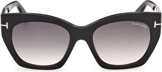 Tom Ford Joni 54mm Gradient Butterfly Sunglasses in Black/rose Gold/smoke at Nordstrom