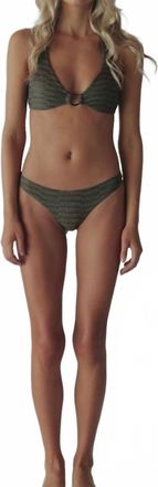 PQ Swim Womens Basic Ruched Full Bikini Bottom In Carbon