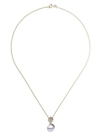 Yoko London Collana con pendente Classic in oro 18kt con diamanti e perla dacqua dolce