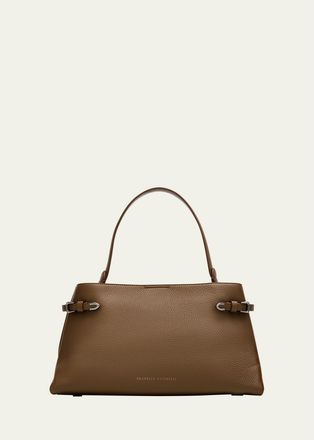 Brunello Cucinelli Essence Grain Leather Top-Handle Bag