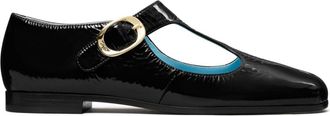 Tory Burch Violet T Strap loafers - women - Leather/Patent Leather/Calf Leather - 8.5 - Black
