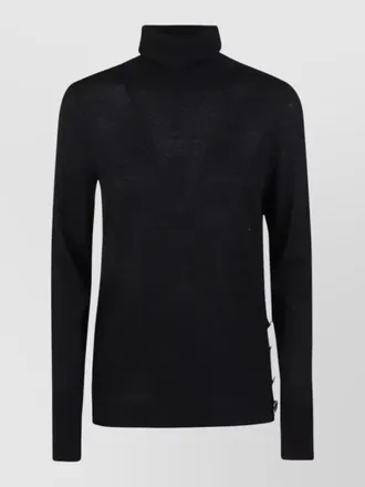 Michael Kors turtleneck long sleeve sweater side button detail