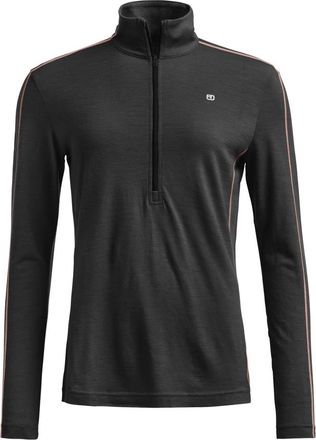 Ortovox 185 RocknWool Zip Neck - Dames - Longsleeves - Zwart - XS - Tops