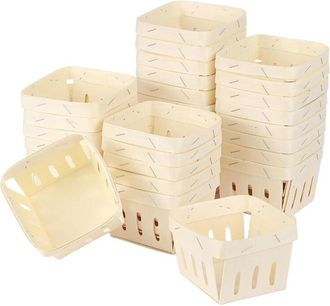 OEM Cesta Peque&ntilde;a De Madera Para Bayas, Cesta Cuadrada Ventilada, Cestas Para Productos A Granel