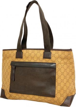 Gucci Brown Denim Tote Bag (Pre-Owned)