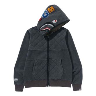A Bathing Ape A Rising Bape Military Shark Full Zip Hoodie Black 1K70-115-003-BLK