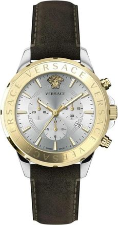 Versace Chrono Signature Horloge - Heren - Horloges - Bruin - ONE Size - Leer - Accessoires