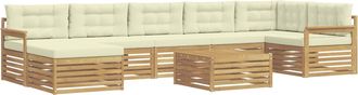 vidaXL Conjunto De Sof&aacute;s De Exterior 8 Uds. Blanco Y Crema Vidaxl