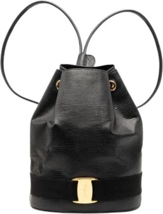 Ferragamo Pre-owned Backpacks, female, Black, Size: ONE SIZE Pre-owned Plastic Backpack